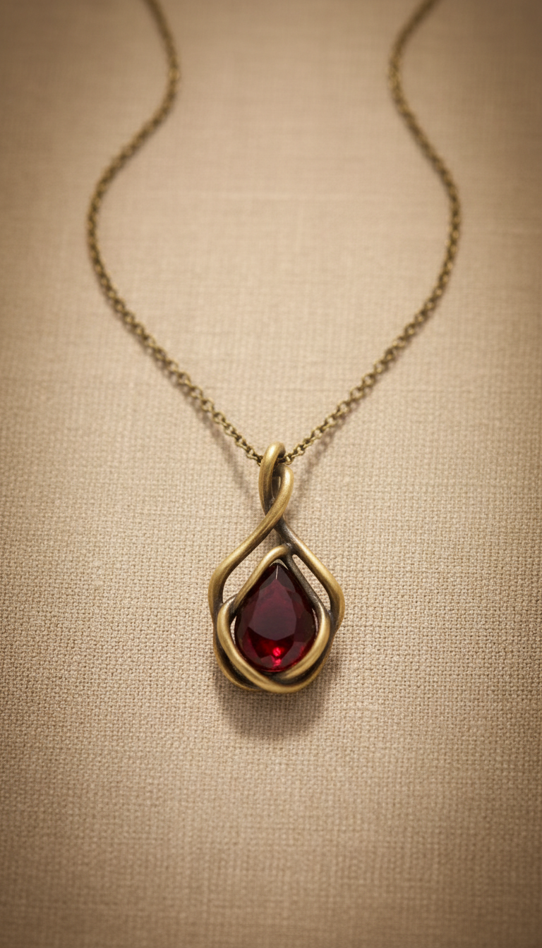 Garnet Pendant With Organic Setting