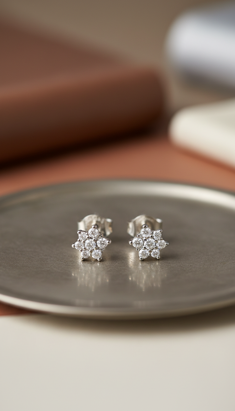 Platinum Stud Earrings With Whisper Setting